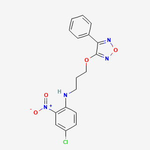 molecular formula C17H15ClN4O4 B3827483 (4-chloro-2-nitrophenyl){3-[(4-phenyl-1,2,5-oxadiazol-3-yl)oxy]propyl}amine 