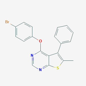 molecular formula C19H13BrN2OS B382750 4-(4-Bromophenoxy)-6-methyl-5-phenylthieno[2,3-d]pyrimidine CAS No. 374693-61-5