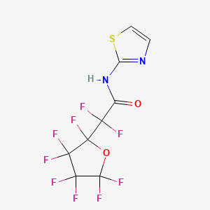 molecular formula C9H3F9N2O2S B3827510 2,2-difluoro-2-(2,3,3,4,4,5,5-heptafluorotetrahydro-2-furanyl)-N-1,3-thiazol-2-ylacetamide 