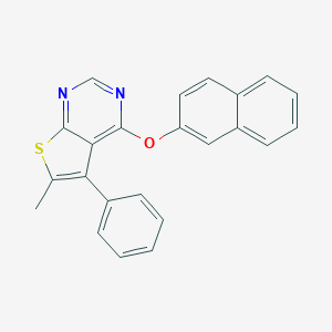 molecular formula C23H16N2OS B382752 6-Methyl-4-(naphthalen-2-yloxy)-5-phenylthieno[2,3-d]pyrimidine CAS No. 374693-59-1