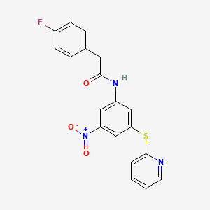 2-(4-fluorophenyl)-N-[3-nitro-5-(2-pyridinylthio)phenyl]acetamide