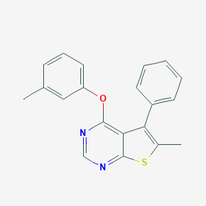 molecular formula C20H16N2OS B382753 6-Methyl-4-(3-methylphenoxy)-5-phenylthieno[2,3-d]pyrimidine CAS No. 374693-62-6
