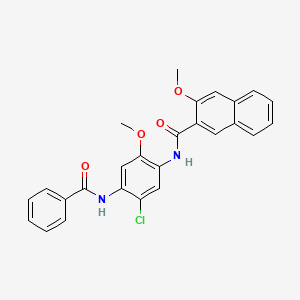 molecular formula C26H21ClN2O4 B3827535 N-[4-(benzoylamino)-5-chloro-2-methoxyphenyl]-3-methoxy-2-naphthamide 