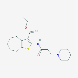 ethyl 2-[(3-piperidin-1-ylpropanoyl)amino]-5,6,7,8-tetrahydro-4H-cyclohepta[b]thiophene-3-carboxylate