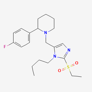 molecular formula C21H30FN3O2S B3827561 1-{[1-butyl-2-(ethylsulfonyl)-1H-imidazol-5-yl]methyl}-2-(4-fluorophenyl)piperidine 