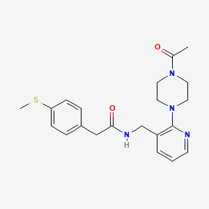 molecular formula C21H26N4O2S B3827579 N-{[2-(4-acetyl-1-piperazinyl)-3-pyridinyl]methyl}-2-[4-(methylthio)phenyl]acetamide 