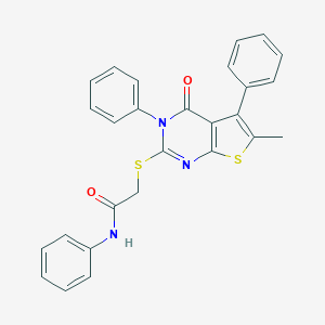 2-[(6-methyl-4-oxo-3,5-diphenyl-3,4-dihydrothieno[2,3-d]pyrimidin-2-yl)sulfanyl]-N-phenylacetamide