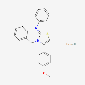 molecular formula C23H21BrN2OS B3827592 N-[(2Z)-3-benzyl-4-(4-methoxyphenyl)-1,3-thiazol-2(3H)-ylidene]aniline hydrobromide 