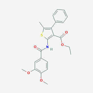 molecular formula C23H23NO5S B382761 Ethyl 2-[(3,4-dimethoxybenzoyl)amino]-5-methyl-4-phenyl-3-thiophenecarboxylate 