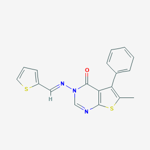 6-Methyl-5-phenyl-3-((2-thienylmethylene)amino)thieno(2,3-D)pyrimidin-4(3H)-one