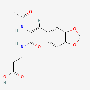 molecular formula C15H16N2O6 B3827695 N-[2-(acetylamino)-3-(1,3-benzodioxol-5-yl)acryloyl]-beta-alanine 