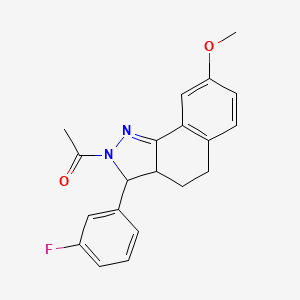 molecular formula C20H19FN2O2 B3827706 2-acetyl-3-(3-fluorophenyl)-8-methoxy-3,3a,4,5-tetrahydro-2H-benzo[g]indazole 