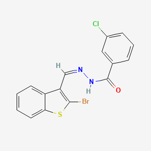 molecular formula C16H10BrClN2OS B3827711 N'-[(2-bromo-1-benzothien-3-yl)methylene]-3-chlorobenzohydrazide 