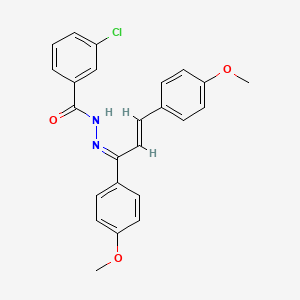 molecular formula C24H21ClN2O3 B3827712 N'-[1,3-bis(4-methoxyphenyl)-2-propen-1-ylidene]-3-chlorobenzohydrazide 