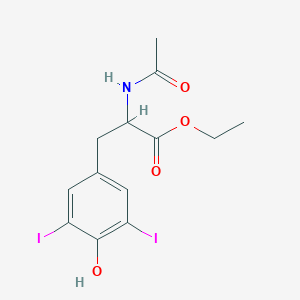 molecular formula C13H15I2NO4 B3827727 ethyl N-acetyl-3,5-diiodotyrosinate 