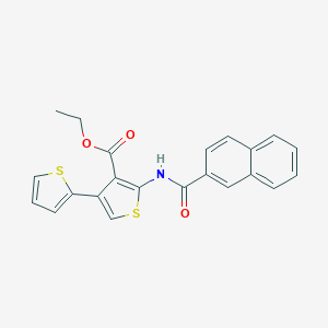 molecular formula C22H17NO3S2 B382773 Ethyl 2-(2-naphthoylamino)-2',4-bithiophene-3-carboxylate 