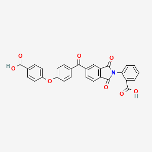 molecular formula C29H17NO8 B3827745 2-{5-[4-(4-carboxyphenoxy)benzoyl]-1,3-dioxo-1,3-dihydro-2H-isoindol-2-yl}benzoic acid 