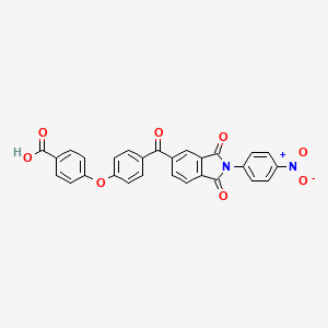 molecular formula C28H16N2O8 B3827748 4-(4-{[2-(4-nitrophenyl)-1,3-dioxo-2,3-dihydro-1H-isoindol-5-yl]carbonyl}phenoxy)benzoic acid 