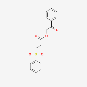 molecular formula C18H18O5S B3827753 2-oxo-2-phenylethyl 3-[(4-methylphenyl)sulfonyl]propanoate 