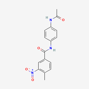 molecular formula C16H15N3O4 B3827756 N-[4-(acetylamino)phenyl]-4-methyl-3-nitrobenzamide 