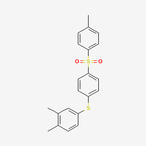molecular formula C21H20O2S2 B3827784 1,2-dimethyl-4-({4-[(4-methylphenyl)sulfonyl]phenyl}thio)benzene 