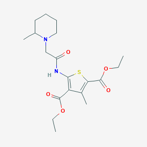 molecular formula C19H28N2O5S B382781 Diethyl 3-methyl-5-{[(2-methyl-1-piperidinyl)acetyl]amino}-2,4-thiophenedicarboxylate 
