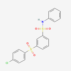 molecular formula C18H14ClNO4S2 B3827818 3-[(4-chlorophenyl)sulfonyl]-N-phenylbenzenesulfonamide 