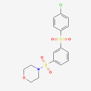molecular formula C16H16ClNO5S2 B3827835 4-({3-[(4-chlorophenyl)sulfonyl]phenyl}sulfonyl)morpholine 