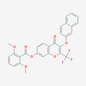 3-(2-naphthyloxy)-4-oxo-2-(trifluoromethyl)-4H-chromen-7-yl 2,6-dimethoxybenzoate
