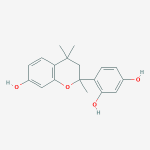 molecular formula C18H20O4 B3827845 4-(7-hydroxy-2,4,4-trimethyl-3,4-dihydro-2H-chromen-2-yl)-1,3-benzenediol 