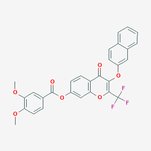 molecular formula C29H19F3O7 B382788 3-(2-naphthyloxy)-4-oxo-2-(trifluoromethyl)-4H-chromen-7-yl 3,4-dimethoxybenzoate CAS No. 370852-56-5