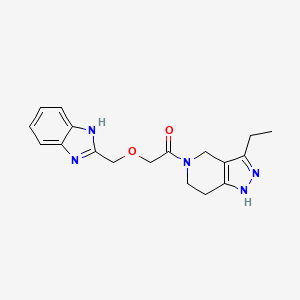 molecular formula C18H21N5O2 B3827880 5-[(1H-benzimidazol-2-ylmethoxy)acetyl]-3-ethyl-4,5,6,7-tetrahydro-1H-pyrazolo[4,3-c]pyridine 