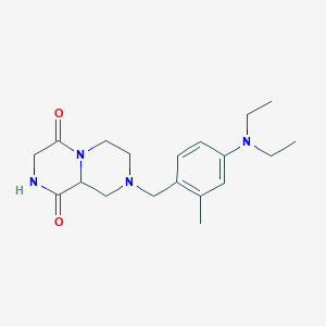 molecular formula C19H28N4O2 B3827894 8-[4-(diethylamino)-2-methylbenzyl]tetrahydro-2H-pyrazino[1,2-a]pyrazine-1,4(3H,6H)-dione 