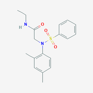 molecular formula C18H22N2O3S B3827899 N~2~-(2,4-dimethylphenyl)-N~1~-ethyl-N~2~-(phenylsulfonyl)glycinamide 