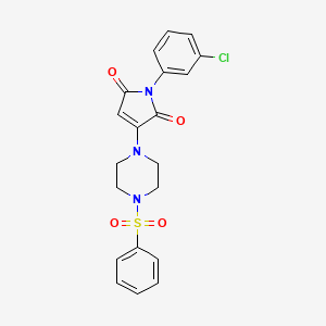 molecular formula C20H18ClN3O4S B3827909 1-(3-chlorophenyl)-3-[4-(phenylsulfonyl)-1-piperazinyl]-1H-pyrrole-2,5-dione 
