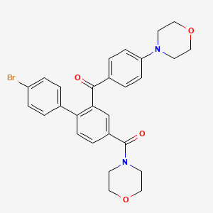 molecular formula C28H27BrN2O4 B3827913 [4'-bromo-4-(4-morpholinylcarbonyl)-2-biphenylyl][4-(4-morpholinyl)phenyl]methanone 
