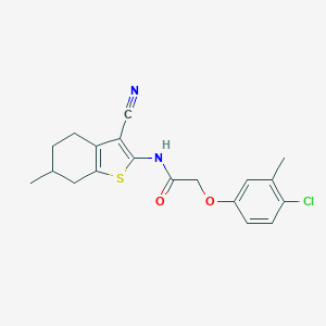 2-(4-chloro-3-methylphenoxy)-N-(3-cyano-6-methyl-4,5,6,7-tetrahydro-1-benzothien-2-yl)acetamide