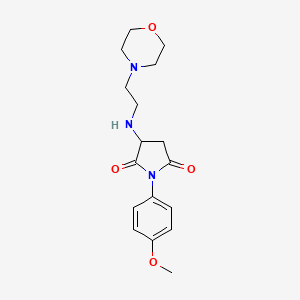 molecular formula C17H23N3O4 B3827923 1-(4-methoxyphenyl)-3-{[2-(4-morpholinyl)ethyl]amino}-2,5-pyrrolidinedione 