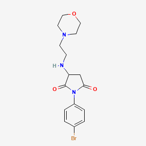 molecular formula C16H20BrN3O3 B3827930 1-(4-bromophenyl)-3-{[2-(4-morpholinyl)ethyl]amino}-2,5-pyrrolidinedione 