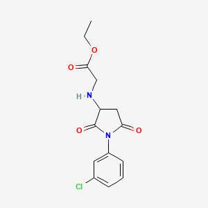 molecular formula C14H15ClN2O4 B3827933 ethyl N-[1-(3-chlorophenyl)-2,5-dioxo-3-pyrrolidinyl]glycinate 