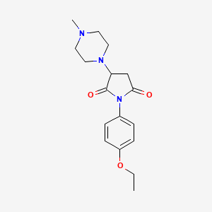 molecular formula C17H23N3O3 B3827935 1-(4-ethoxyphenyl)-3-(4-methyl-1-piperazinyl)-2,5-pyrrolidinedione 