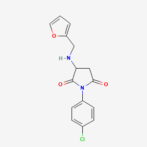 molecular formula C15H13ClN2O3 B3827939 1-(4-chlorophenyl)-3-[(2-furylmethyl)amino]-2,5-pyrrolidinedione 