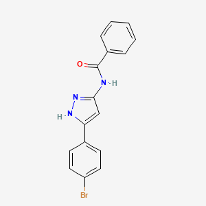 molecular formula C16H12BrN3O B3827961 N-[3-(4-bromophenyl)-1H-pyrazol-5-yl]benzamide 