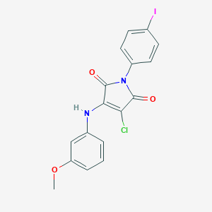 molecular formula C17H12ClIN2O3 B382797 3-chloro-1-(4-iodophenyl)-4-(3-methoxyanilino)-1H-pyrrole-2,5-dione CAS No. 370850-77-4