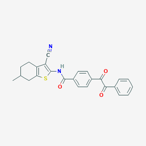 molecular formula C25H20N2O3S B382798 N-(3-cyano-6-methyl-4,5,6,7-tetrahydro-1-benzothien-2-yl)-4-[oxo(phenyl)acetyl]benzamide CAS No. 329227-04-5