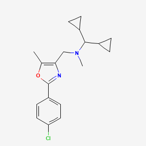 molecular formula C19H23ClN2O B3828026 N-{[2-(4-chlorophenyl)-5-methyl-1,3-oxazol-4-yl]methyl}-1,1-dicyclopropyl-N-methylmethanamine 