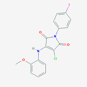 molecular formula C17H12ClIN2O3 B382803 3-chloro-1-(4-iodophenyl)-4-(2-methoxyanilino)-1H-pyrrole-2,5-dione 