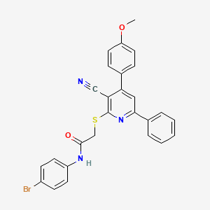 N-(4-bromophenyl)-2-{[3-cyano-4-(4-methoxyphenyl)-6-phenyl-2-pyridinyl]thio}acetamide