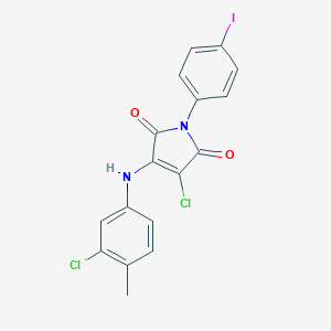 molecular formula C17H11Cl2IN2O2 B382805 3-chloro-4-(3-chloro-4-methylanilino)-1-(4-iodophenyl)-1H-pyrrole-2,5-dione 