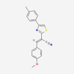 molecular formula C20H16N2OS B3828051 3-(4-methoxyphenyl)-2-[4-(4-methylphenyl)-1,3-thiazol-2-yl]acrylonitrile 